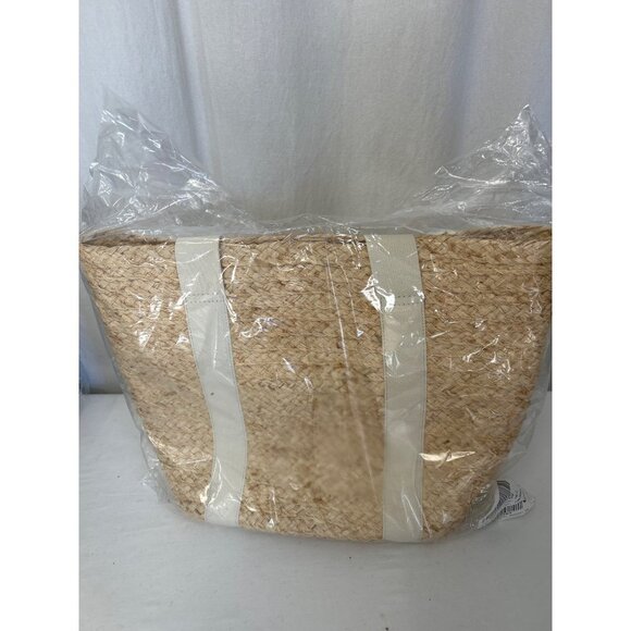 J Crew BQ267 Raffia straw structured tote bag - Picture 4 of 4